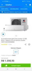 Ar Condicionado Gree 12000BTU Inverter Quente e Frio - R$1599