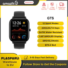 Amazfit GTS relógio inteligente 5ATM smartwatch 14 dias bateria