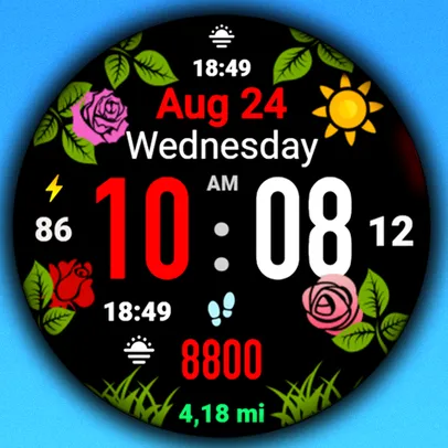 [GRÁTIS] Flowers MOD Digital watchface