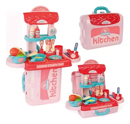 Cozinha De Brinquedo Completa Infantil Kit Maleta Chef Toys