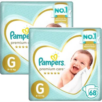 Kit 136 Fraldas Pampers Premium Care Tamanho G