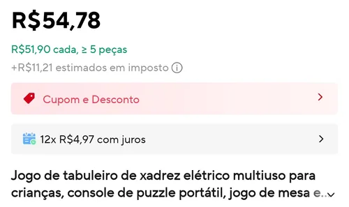 Imagem na descrição da promoção