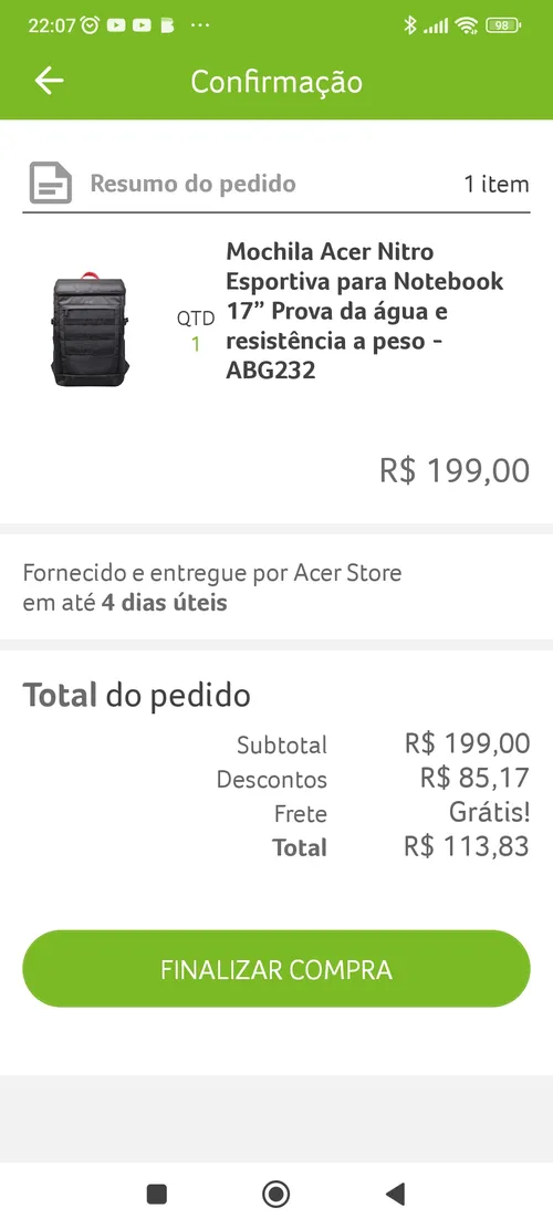 Imagen na descrição da promoção