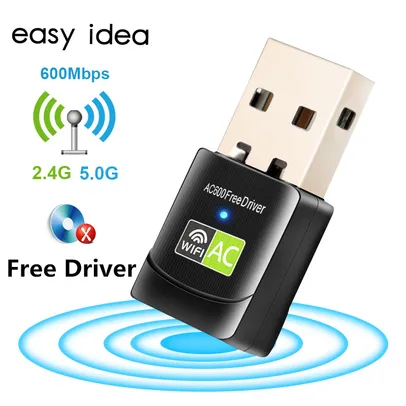 Free Driver USB Wifi Adapter 600Mbps Wi fi Adapter 5ghz Antenna