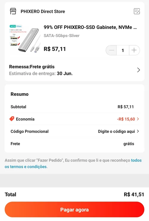 Imagem na descrição da promoção