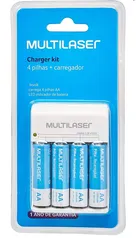 (Prime Day) Carregador de Pilhas Multilaser AA/AAA + 4 Pilhas AA 2500Mah / Modelo CB054 | R$49