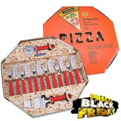 Kit para Pizza 14 Peças Vermelho - Tramontina