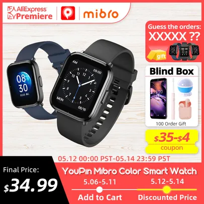 Smartwatch Mibro Color | Global Version (Lançamento) | R$170