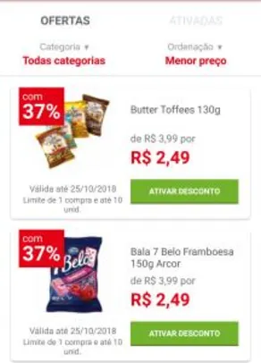 [Loja física] Bala Butter Toffees e 7 Belo 130g  por R$ 2,49