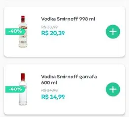 Vodka Smirnoff 998ml- JAMES delivery(PAO DE AÇÚCAR)