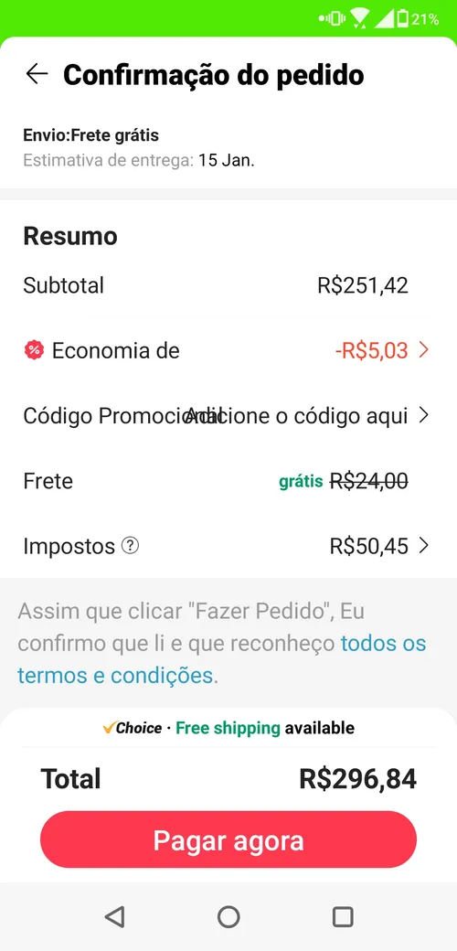 Imagen na descrição da promoção