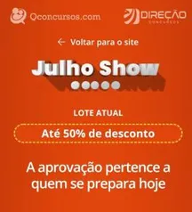 50% OFF - Qconcursos com promoção Anual e Bianual! (Julho Show)