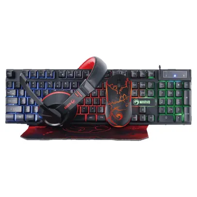 Combo Marvo Scorpion Cm-409 Headset Mouse Teclado Mousepad