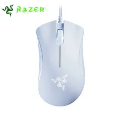 Mouse gamer Razer Deathadder essencial com botões programáveis - Original com fio - Branco