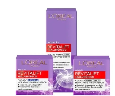 L'Oréal Paris Revitalift Hialurônico Kit - Diurno + Noturno + Creme para Olhos