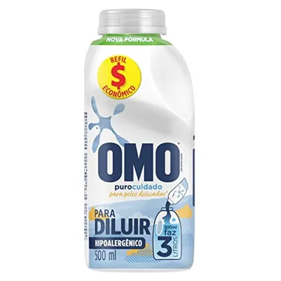 [Prime/ Rec/ + por - R$24] OMO Puro Cuidado - Sabão Líquido Refil 500Ml Rende 3L