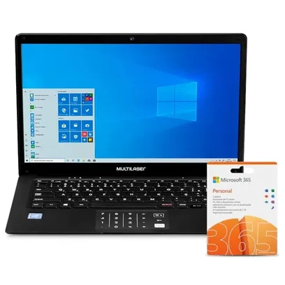 Foto do produto Notebook Multilaser Legacy Book Intel Quad 4GB 64GB Pc312