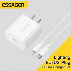 [APP/Taxa Inclusa/LER A DESCRIÇÃO] - Carregador GaN Essager 20w + Cabo Usb C