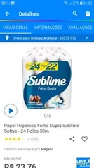 Papel Higiênico Sublime folha dupla com 24 unidades (Leve 3 pague 2) | R$16