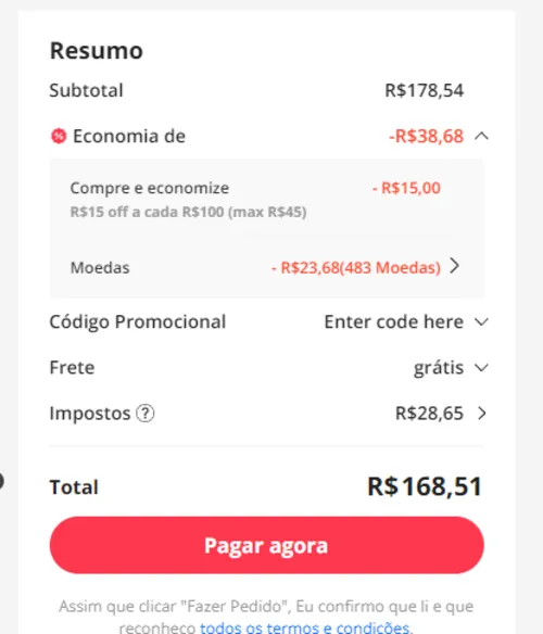 Imagem na descrição da promoção