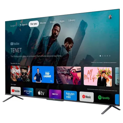 Smart TV QLED TCL Google TV 50 C725 UHD 4K, 3 HDMI, 2 USB, Bluetooth, Wi-Fi, Alexa e Google Assisten