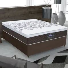 Cama box Casal molas ensacadas com Euro IN New York marrom [10x]