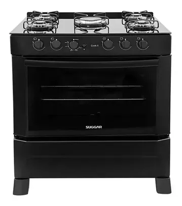 Fogão  de piso Suggar  Cook  gás engarrafado 5 queimadores  preto 127V/220V porta com visor 90L