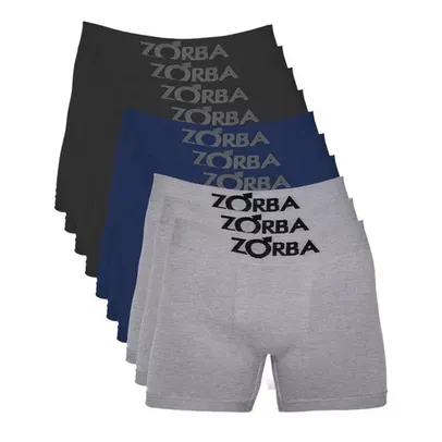 t com 10 Cuecas Boxer sem Costura nas Laterais Preto/Marinho/Mescla P 781 - Zorba