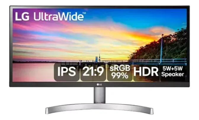 (CC SANTANDER) Monitor LG Ultrawide 29  Ips Full Hd 75hz 5ms 29wk600 Bivolt