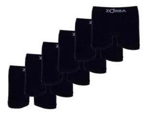 Kit 6 Cuecas Boxer Seamless Zorba - Preto 781 1016781115 | R$ 56