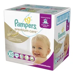 Fraldas Pampers XG Premium Care Hiper - 48 Unidades