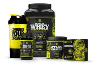 Combo Kimera + Whey Protein + Bcaa + Creatina + Coqueteleira | R$145