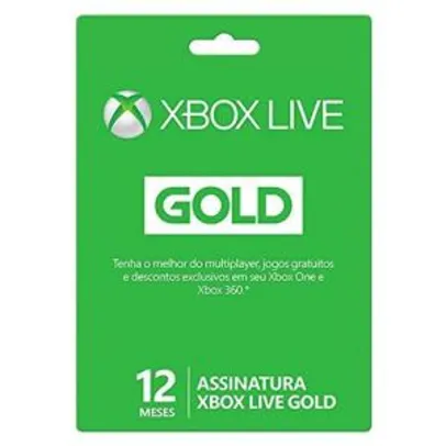 Live Gold - 12 Meses - Xbox - R$95