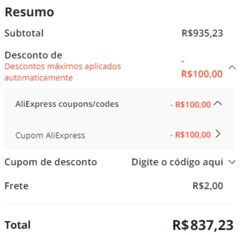 Imagem na descrição da promoção