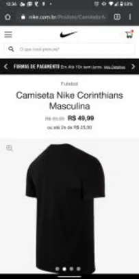 Camiseta Nike Corinthians Masculina R$40