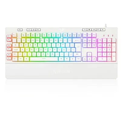 [Prime] Teclado Membrana Gamer Redragon Shiva Lunar White RGB K512W-RGB ABNT2