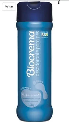 Desodorante Para Pés Biocrema Refrescante de 100G., Biocrema