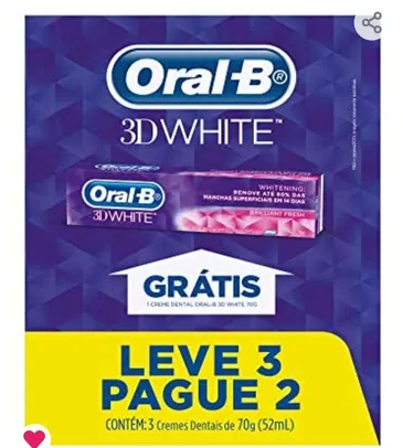 (Prime+recorrência) C Dental Oral-B 3D White - 70G Leve 3 Pg 2 | R$ 8,00