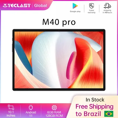 Tablet Teclast M40 Pro 10.1 Android 11 T618 Octa Core 6gb Ram 128gb 7000mah