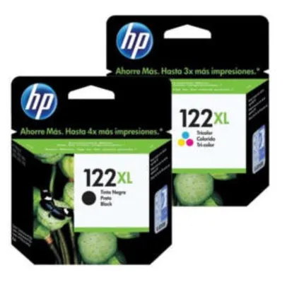 Kit cartucho HP 122XL preto + HP 122XL Color | R$ 92