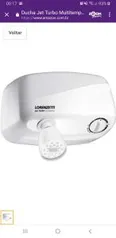 Ducha Jet Turbo Multitemperaturas 220V 7800W, Lorenzetti, 7540401, Branco, Pequeno