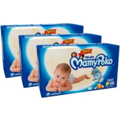 [Bebê Store] 174 fraldas MamyPoko (3-8kg) - por R$95