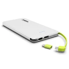 [APENAS APP] Carregador portátil pineng 10000mAh dual USB PN951 - Branco - R$34