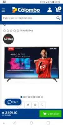 Smart TV Ultra HD LED 65'' TCL | R$2699