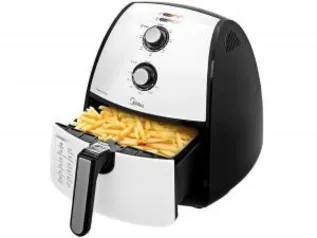 Fritadeira Elétrica Sem Óleo/Air Fryer Midea - Liva Branca e Preta 4L com Timer - R$260