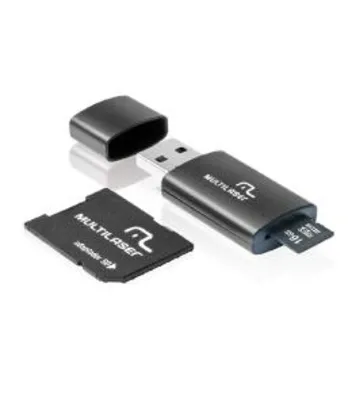 Adaptador 3x1 SD + Pendrive +Cartão De Memória Classe 10 16GB Preto Multilaser - MC112