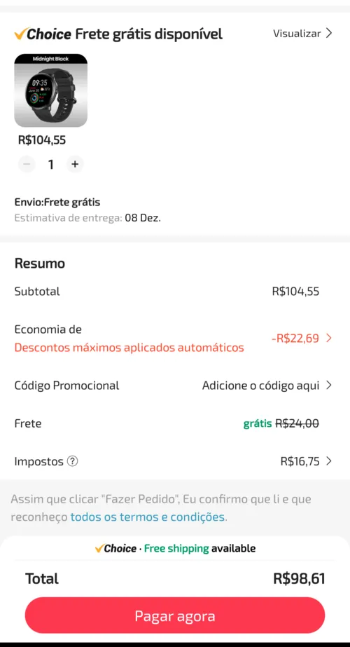 Imagem na descrição da promoção