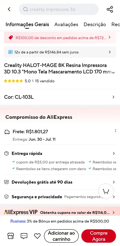 Imagem na descrição da promoção