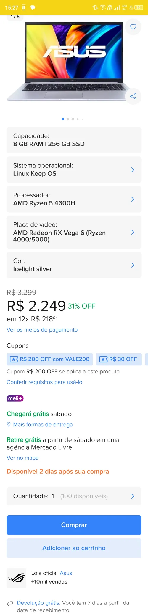 Imagem na descrição da promoção