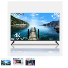 Smart TV LED 50" 4K HQ Conversor Digital Externo 3 HDMI 2 USB WI-FI Android 11 Design Slim